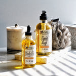 Nature's Natural Lather handcrafted Sandalwood Vanilla Natural Fragrance Oil scented liquid soap with nourishing & moisturizing natural oils including Olive Oil, Coconut Oil, Sunflower Oil, Castor Oil, Vegetable Glycerin. Perfect on sensitive skin and for both facial and body care. Tame acne, wash away dry and dead skin associated with eczema and psoriasis. Edit alt text  Edit alt text