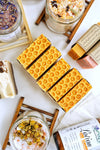 Nature's Natural Lather Vegan Unscented Palm Oil Free Turmeric & Agave Soap Bar is a shower routine & bath time essential with lemon peel, no scent, and a moisturzing feel for sensitive dry skin. Perfect for skin care and body care with skin evening, toning, healing, and glow giving benefits.