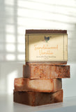 Nature's Natural lather Sandalwood Vanilla Soap Bar with the scent of rich sweet vanilla gives a lovely twist to the classic vanilla scent we all love. Made with 100% Essential Oil based fragrances, our soap bars also leave out all the problems your skin can face with harsh chemicals, preservatives, and detergents.