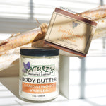 Nature's Natural Lather Sandalwood Vanilla Bath Care Bundle provides a distinctively soft vanilla aromatherapy experience with hints of warm, smooth, creamy, milky and woodsy notes. Our handcrafted Body Butter is whipped, smooth to the touch, and oh so moisturizing with a non-oily application. Paired with our soothing Sandalwood Vanilla Soap Bar with olive oil and shea butter, this duo nourishes the skin all while calming the spirit!