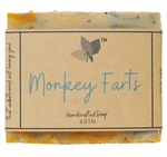 Nature's Natural Lather Monkey Farts Soap Bar has a unique yet complex fragrance, with fruity banana and grapefruit notes being the stars of the show, blended with kiwi, bubblegum, berries and vanilla. This is a star for the summer time, yet enjoyable during any season. Made with 100% Essential Oil based fragrances, our soap bars also leave out all the problems your skin can face with harsh chemicals, preservatives, and detergents.
